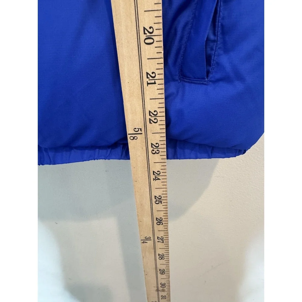 The North Face Jacket Boys Large 14/16 Blue Black 550 Down Hooded Puffer Coat